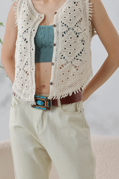 Turquoise Trail: Western Style Ethnic Embellished Leather Belt