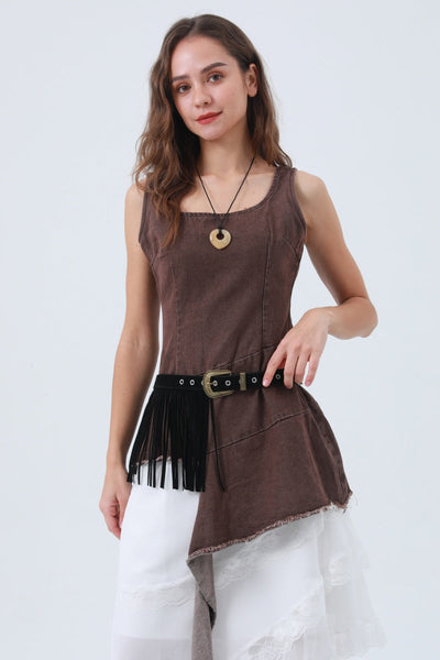 Cowgirl Tassel Belt – Antique Bronze Buckle & Western Fringe 🤠✨