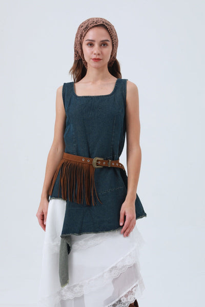 Cowgirl Tassel Belt – Antique Bronze Buckle & Western Fringe 🤠✨