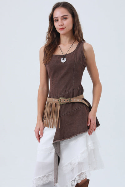 Cowgirl Tassel Belt – Antique Bronze Buckle & Western Fringe 🤠✨