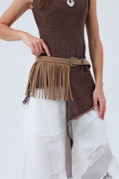 Cowgirl Tassel Belt – Antique Bronze Buckle & Western Fringe 🤠✨