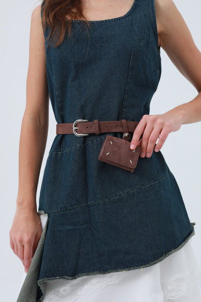 Vintage Belt with Attached Mini Wallet – Functional & Retro Style 💼