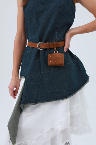 Vintage Belt with Attached Mini Wallet – Functional & Retro Style 💼