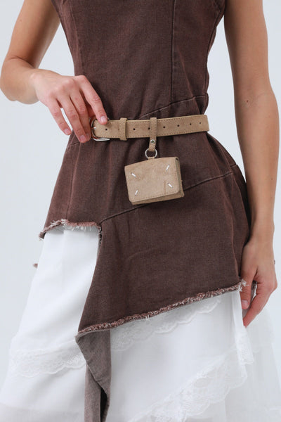 Vintage Belt with Attached Mini Wallet – Functional & Retro Style 💼