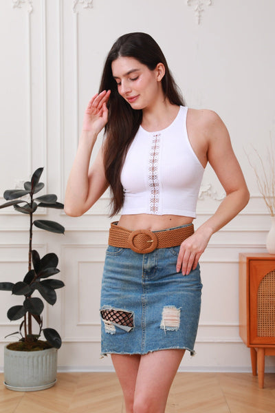 Handwoven Bohemian Waxed Cord Braided Belt