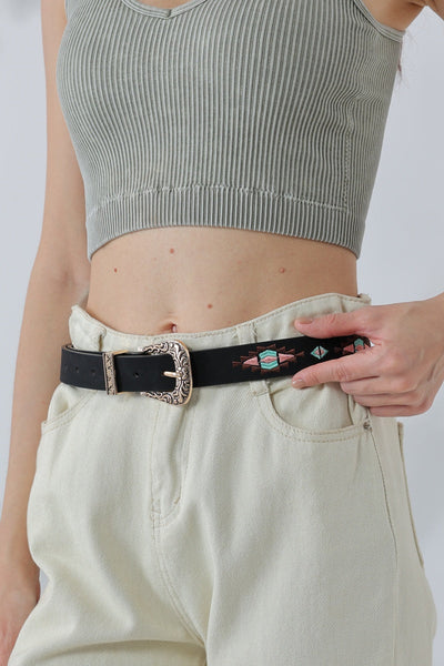 Wanderlust: Vintage Boho Ethnic Pattern Buckle Belt