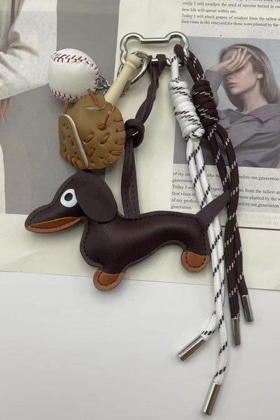 Baseball Stitch Leather Charm – Handmade Braided Bag Accent ⚾✨