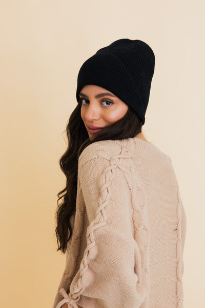 Frosty Front Fold Snuggle Ribbed Beanie