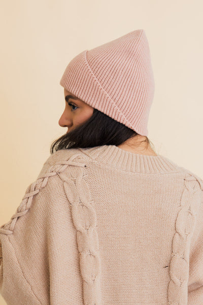 Frosty Front Fold Snuggle Ribbed Beanie