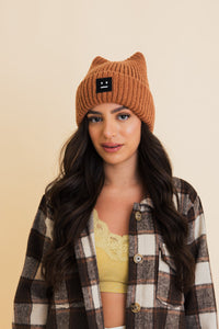 Chill Vibes Soft Ribbed Square Top Beanie- 6 colors