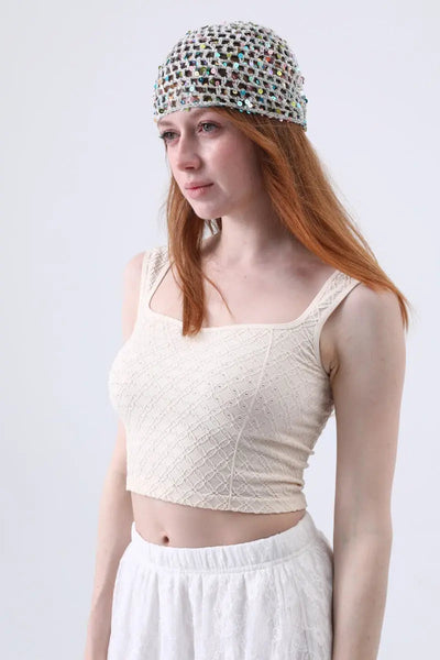 ✨Sequins Crochet Mesh Beanie✨ 5 colors