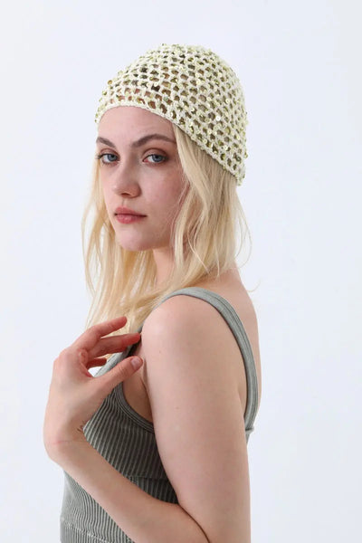 ✨Sequins Crochet Mesh Beanie✨ 5 colors