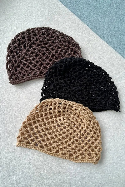Vintage Inspired 🌿 Crochet Mesh Beanie – 3 colors