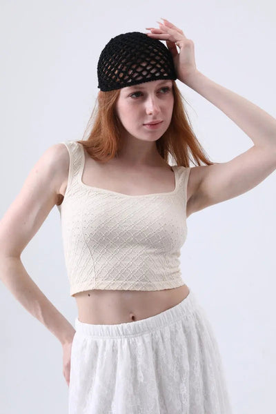 Vintage Inspired 🌿 Crochet Mesh Beanie – 3 colors