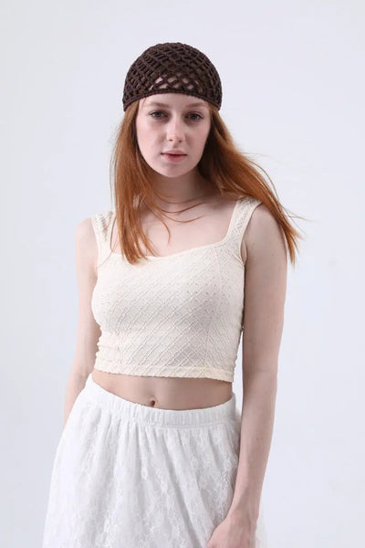 Vintage Inspired 🌿 Crochet Mesh Beanie – 3 colors