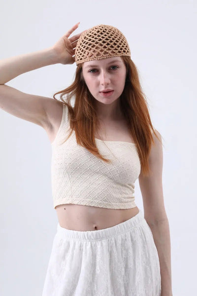Vintage Inspired 🌿 Crochet Mesh Beanie – 3 colors