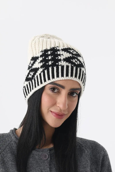 Vintage Fair Isle Knit Beanie Soft Geometric Pattern Winter 🧶❄️ Leto Collection