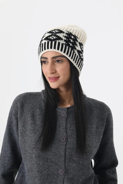 Vintage Fair Isle Knit Beanie Soft Geometric Pattern Winter 🧶❄️ Leto Collection
