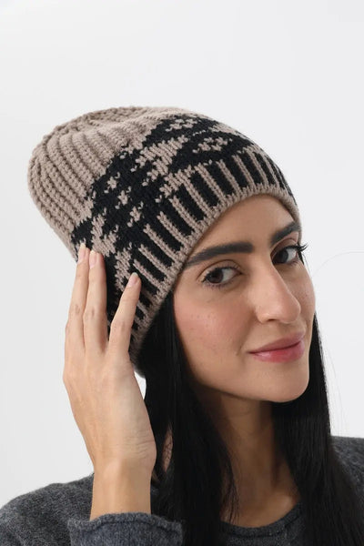 Vintage Fair Isle Knit Beanie Soft Geometric Pattern Winter 🧶❄️ Leto Collection
