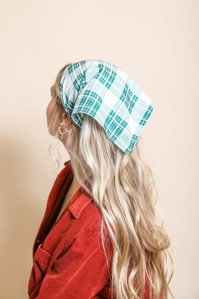Triangle Flannel Head Scarf Hats & Hair Green