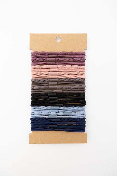 Solid Hues Twisted Stackable Hair Tie Bracelet Set 🥰