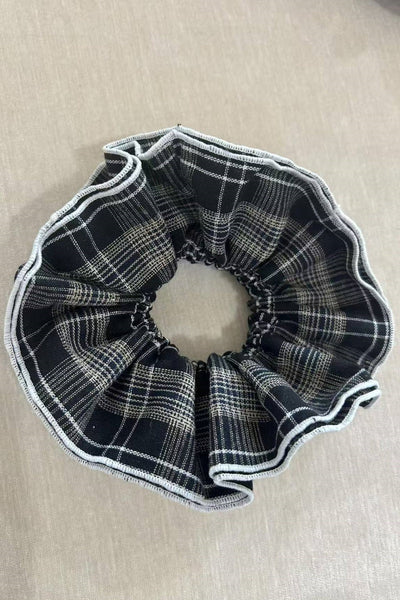 Vintage Stripe Double-Layer Scrunchie – Extra-Large Hair Tie for Women
