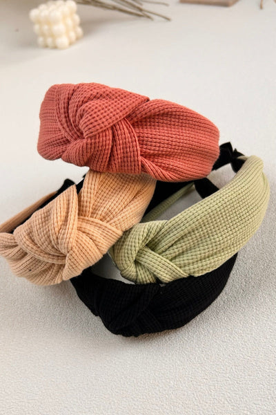 Waffle Texture Knit Headband – Cozy & Chic Hair Wrap 🧣