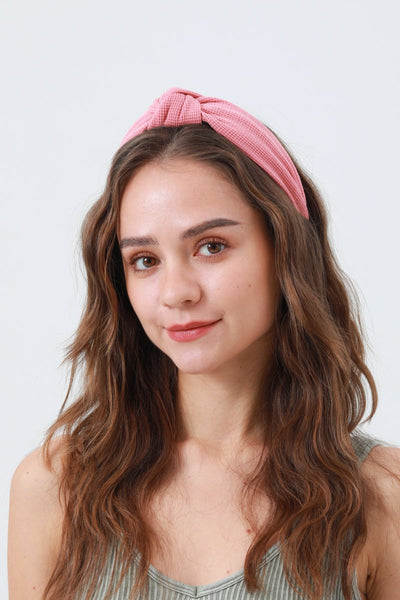 Waffle Texture Knit Headband – Cozy & Chic Hair Wrap 🧣