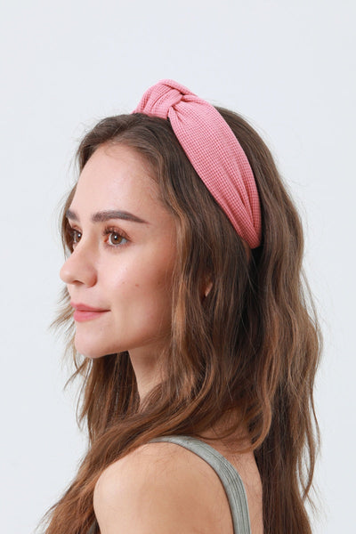 Waffle Texture Knit Headband – Cozy & Chic Hair Wrap 🧣