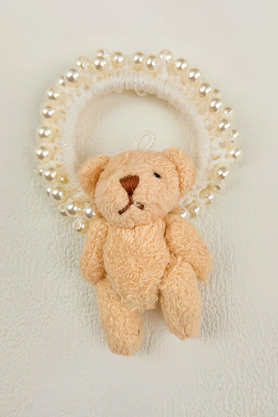 Cute Bear Pearl Scrunchie – Everyday Hair Charm 🐻