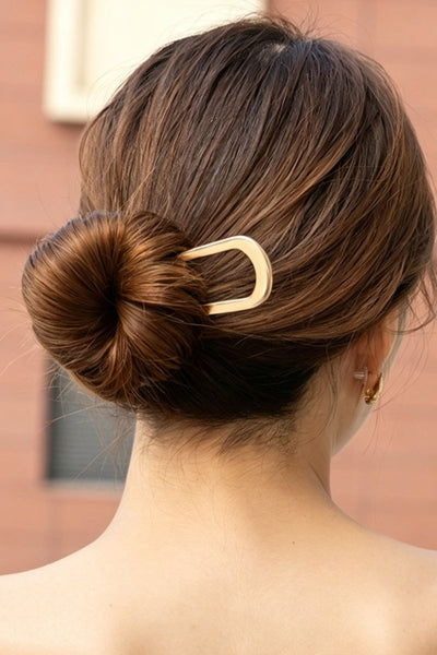 Women Minimalist Metal U Shaped Hair Pin For Bun Updo Leto Collection