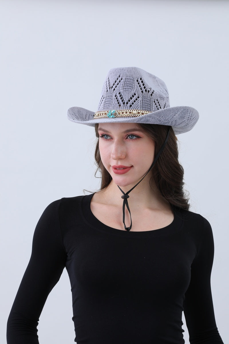 Turquoise Statement Cowboy Hat – Bold Cutout Artistry🌵✨