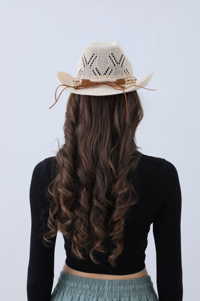 Turquoise Statement Cowboy Hat – Bold Cutout Artistry🌵✨