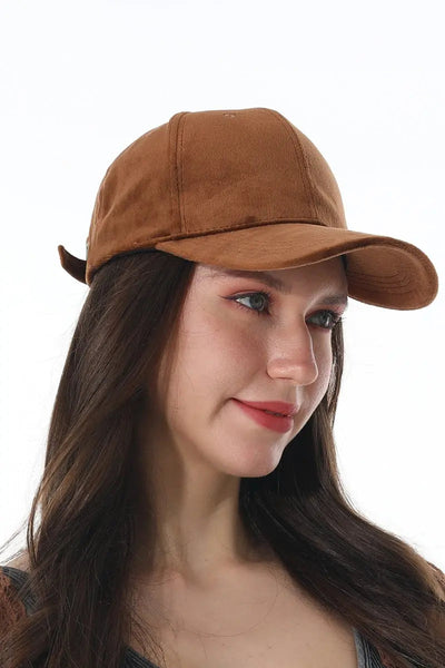 Women Soft Suede Solid Adjustable Curved Brim Baseball Cap 🧢🍂 Leto Collection