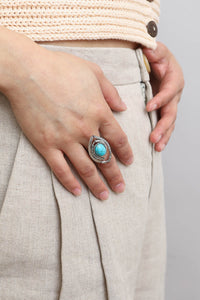 Western Native Adjustable Turquoise Ring