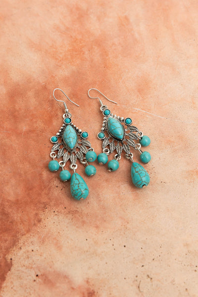 Earrings SAMPLE Turquoise & Silver Chandelier