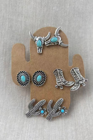 Western Earring Set – Boot & Cactus Adventure Styles 🤠🌵