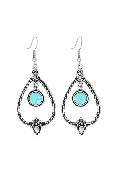 Boho Heart Earrings – Cut-Out Design & Turquoise Accent 💙🌿