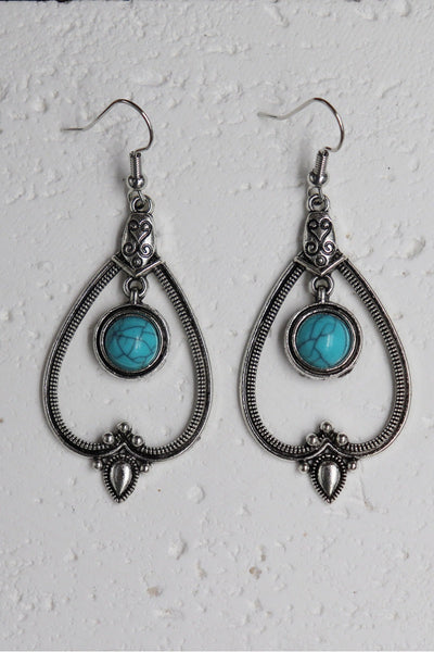 Boho Heart Earrings – Cut-Out Design & Turquoise Accent 💙🌿