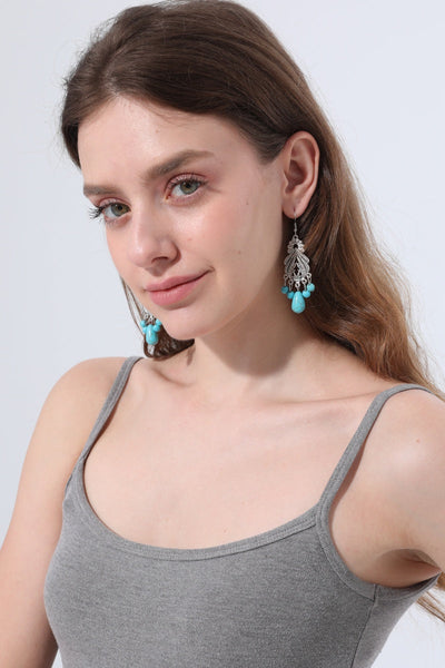 Women Boho Vintage Turquoise Chandelier Drop Dangle Earrings leto-collection