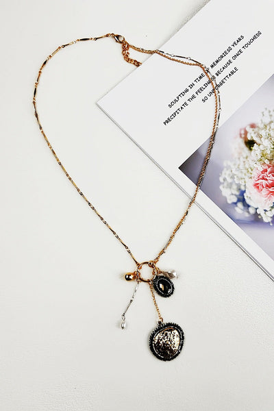 Multi-Pearl & Crystal Pendant Necklace – Layered Sparkle for Her 💎