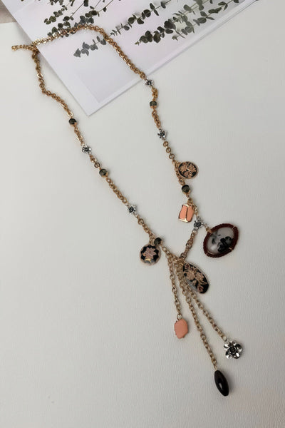 Crane & Floral Teardrop Necklace - Elegant New Design 🕊️🌸