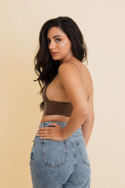 Vegan Leather Longline Bralette - New Colors 🖍️