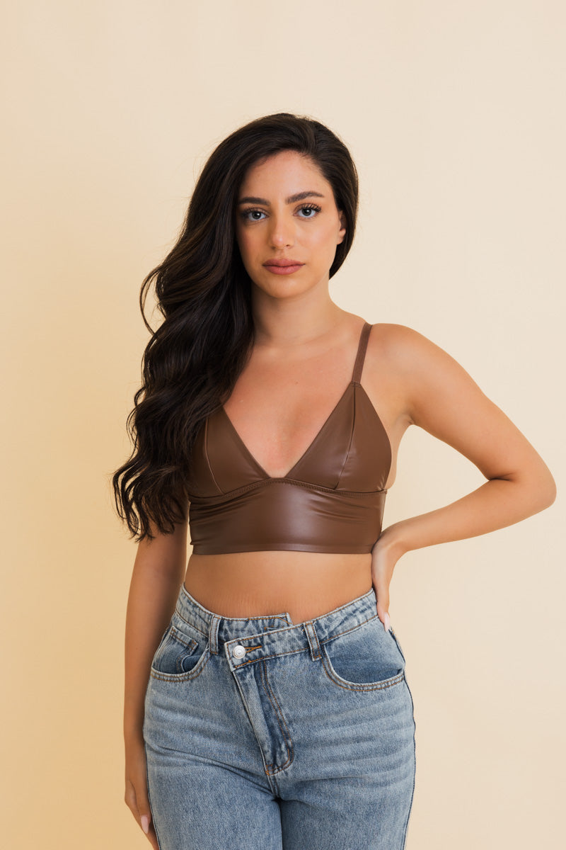 Vegan Leather Longline Bralette - New Colors 🖍️