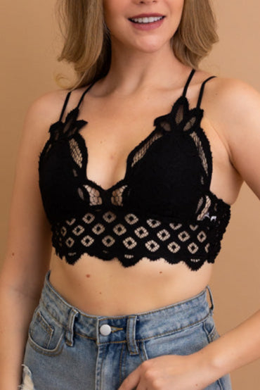 Crochet Lacey Charm Padded Bralette - 8 colors