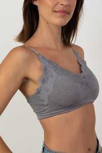 Comfort Chic Ribbed Lace Padded Bralette - 3 colors