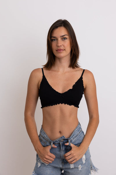 Seamless Lettuce Edge Bow Tie Triangle Bralette 🥬