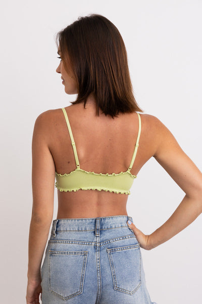 Seamless Lettuce Edge Bow Tie Triangle Bralette 🥬