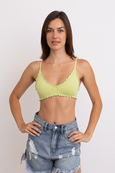 Seamless Lettuce Edge Bow Tie Triangle Bralette 🥬