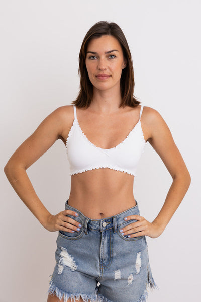 Seamless Lettuce Edge Bow Tie Triangle Bralette 🥬